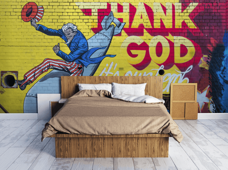 America Street Art Wall Mural-Urban-Eazywallz