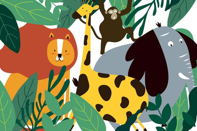 Kids Wild Animals Wall Mural-Kids' Stuff-Eazywallz