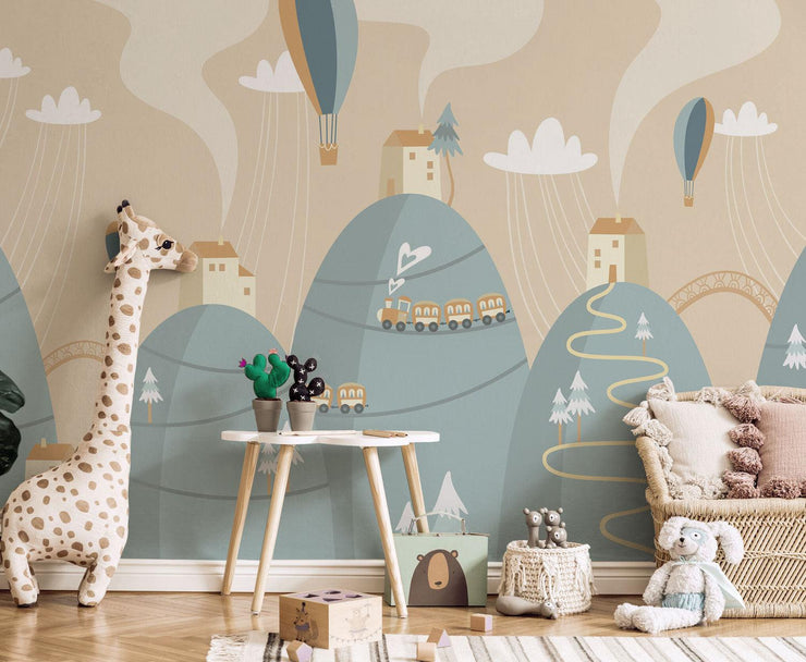 Hot Air Balloon Wall Mural