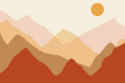 Grand Abstract Mountain Sunrise Wallpaper Mural