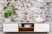 Grunge White Brick 2 Wallpaper Mural