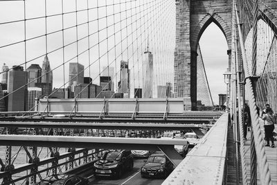 View on Brooklyn Bridge Wall Mural-Vintage-Eazywallz